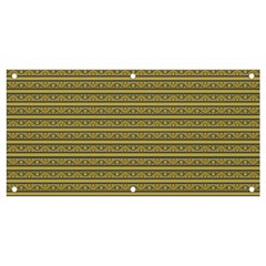 Golden Striped Decorative Pattern Banner And Sign 4  X 2  by dflcprintsclothing