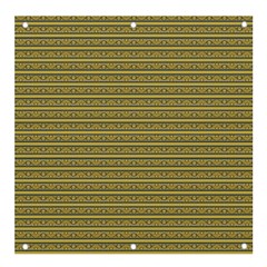 Golden Striped Decorative Pattern Banner And Sign 4  X 4  by dflcprintsclothing