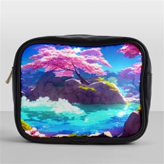 Fantasy Japan Mountains Cherry Blossoms Nature Mini Toiletries Bag (one Side) by Uceng