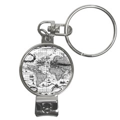 Antique Mapa Mundi Revisited Nail Clippers Key Chain by ConteMonfrey