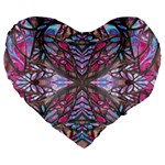 Charcoal Pink Repeats IV Large 19  Premium Flano Heart Shape Cushions Front