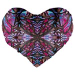 Charcoal Pink Repeats IV Large 19  Premium Flano Heart Shape Cushions Back