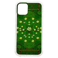 Lotus Bloom In Gold And A Green Peaceful Surrounding Environment Iphone 12 Mini Tpu Uv Print Case	 by pepitasart