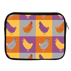 Chickens Pixel Pattern - Version 1a Apple Ipad 2/3/4 Zipper Cases by wagnerps