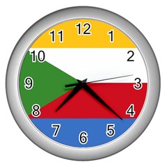 Comoros Wall Clock (silver) by tony4urban