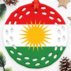 Kurdistan Flag Round Filigree Ornament (two Sides) by tony4urban