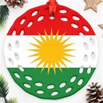 Kurdistan Flag Round Filigree Ornament (Two Sides) Front