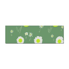 Daisy Flowers Lime Green White Forest Green  Sticker (bumper) by Mazipoodles