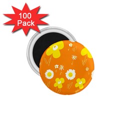 Daisy Flowers Yellow White Orange  1 75  Magnets (100 Pack)  by Mazipoodles