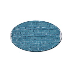 White And Blue Brick Wall Sticker Oval (10 Pack) by artworkshop