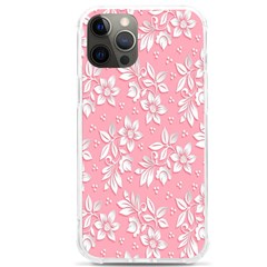 Texture With White Flowers Iphone 12 Pro Max Tpu Uv Print Case by artworkshop