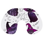 Witch Cat T- Shirt Cute Fantasy Space Witch Cats T- Shirt Travel Neck Pillow Back