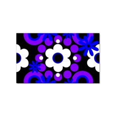 Flowers Pearls And Donuts Blue Purple White Black  Sticker Rectangular (100 Pack) by Mazipoodles