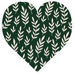 Leaves Foliage Plants Pattern Wooden Puzzle Heart by Ravend