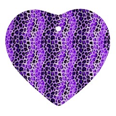 Purple Leopard  Ornament (heart) by DinkovaArt