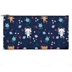 Cute-astronaut-cat-with-star-galaxy-elements-seamless-pattern Pencil Case by Vaneshart