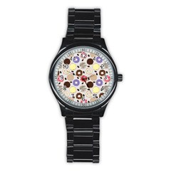 Donuts! Stainless Steel Round Watch by fructosebat