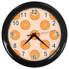 Orange Slices! Wall Clock (black) by fructosebat