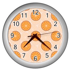 Orange Slices! Wall Clock (silver) by fructosebat