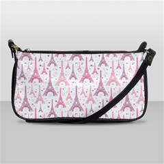 Eiffel Tower Pattern Wallpaper Shoulder Clutch Bag by Ravend