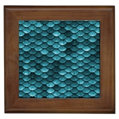 Teal Scales! Framed Tile by fructosebat