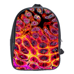 Fractal Black Texture Wallpaper School Bag (large) by Jancukart