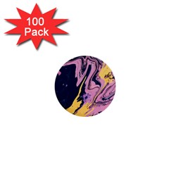 Pink Black And Yellow Abstract Painting 1  Mini Buttons (100 Pack)  by Jancukart