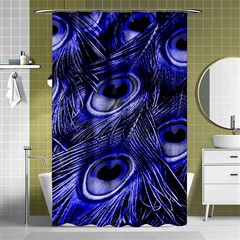 Purple Peacock Feather Shower Curtain 48  X 72  (small)  by Jancukart