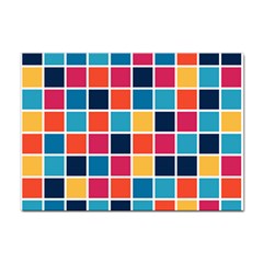 Square Plaid Checkered Pattern Sticker A4 (10 Pack) by Ravend