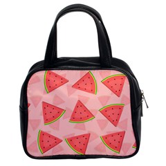 Background Watermelon Pattern Fruit Food Sweet Classic Handbag (two Sides) by Jancukart