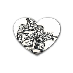 Scarface Movie Traditional Tattoo Rubber Heart Coaster (4 Pack) by tradlinestyle