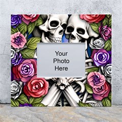 Floral Skeletons White Wall Photo Frame 5  X 7  by GardenOfOphir