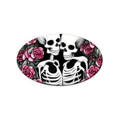 Black And White Rose Sugar Skull Sticker Oval (10 Pack) by GardenOfOphir