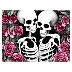 Black And White Rose Sugar Skull Premium Plush Fleece Blanket (extra Small) by GardenOfOphir