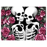 black and white rose sugar skull Premium Plush Fleece Blanket (Extra Small) 40 x30  Blanket Front