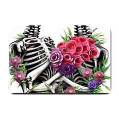 Gothic Floral Skeletons Small Doormat by GardenOfOphir