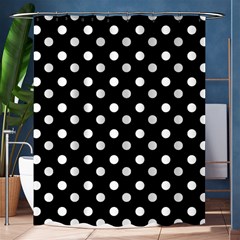 Black And White Polka Dots Shower Curtain 60  X 72  (medium)  by GardenOfOphir