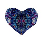 Denim On Pour Standard 16  Premium Flano Heart Shape Cushions Front