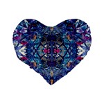 Denim On Pour Standard 16  Premium Flano Heart Shape Cushions Back