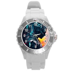 Who Sample Robot Prettyblood Round Plastic Sport Watch (l) by Ravend