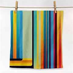 Colorful Rainbow Striped Pattern Face Towel by Uceng