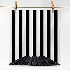 Illustration Stripes Geometric Pattern Face Towel by Uceng