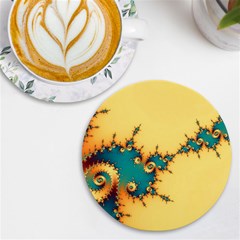 Fractal Art Fractals Digital Art Uv Print Round Tile Coaster by Uceng