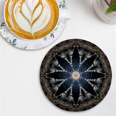 Mandala Ornament Background Uv Print Round Tile Coaster by Uceng