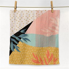 Leaves Pattern Design Colorful Face Towel by Uceng