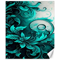 Turquoise Flower Background Canvas 8  X 10  by artworkshop