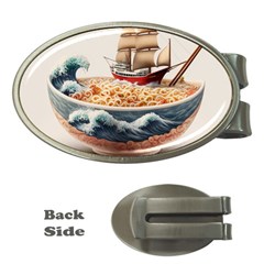 Ai Generated Noodles Pirate Chinese Food Food Money Clips (oval)  by danenraven