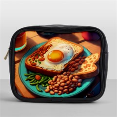 Ai Generated Breakfast Egg Beans Toast Plate Mini Toiletries Bag (one Side) by danenraven