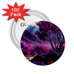 Landscape Landscape Painting Purple Purple Trees 2 25  Buttons (100 Pack)  by danenraven