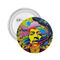 Psychedelic Rock Jimi Hendrix 2 25  Buttons by Jancukart